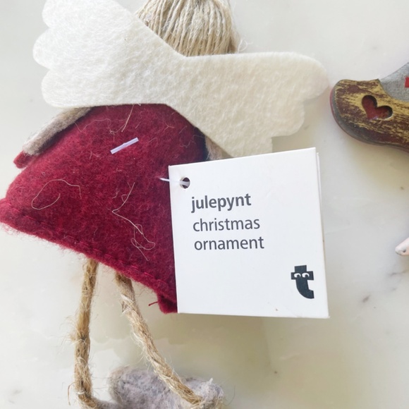 Christmas Angel Ornaments, Set of 2, Natural Wooden & Felt Style - Picture 8 of 10